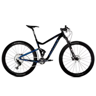 BICICLETA AUDAX FS 600 29 16.5 SLX 12V PRETO/AZUL - MEGA QUEIMA