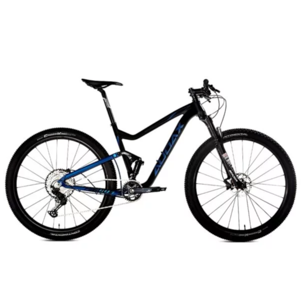 BICICLETA AUDAX FS 600 29 16.5 SLX 12V PRETO/AZUL - MEGA QUEIMA