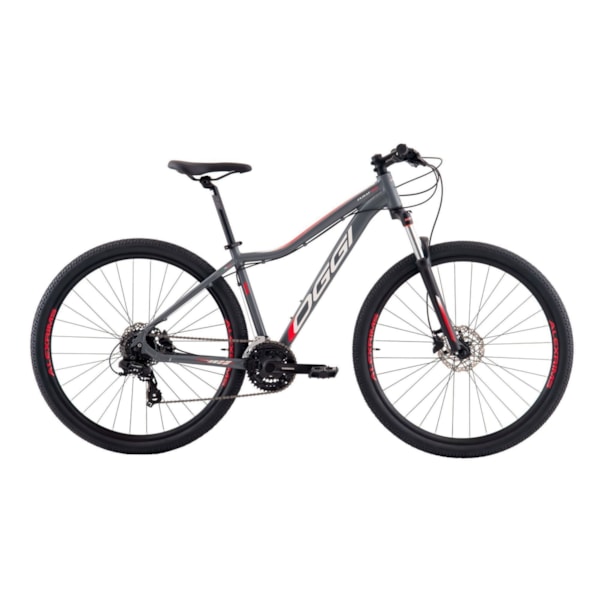 BICICLETA OGGI FLOAT 5.0 HDS 29 P (15.5) 24V GRAFITE/CINZA/VERMELHA 2024