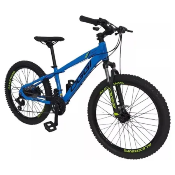 BICICLETA OGGI HACKER 24 21V CINZA/AMARELO/PRETO - ARO 24