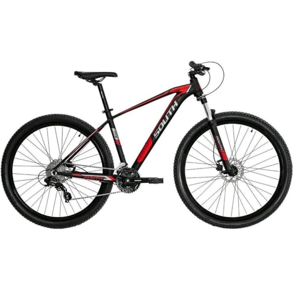 BICICLETA SOUTH XC880 18 DEORE 20V MT200 PRETO/VERMELHO