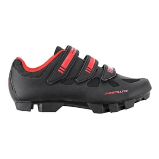 SAPATILHA ABSOLUTE NERO MTB 42(EUR) PRETO/VERMELHO 3 VELCROS PROMOCAO