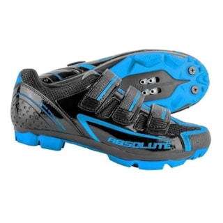 SAPATILHA ABSOLUTE NERO MTB 47(EUR) PRETO/AZUL 3 VELCROS PROMOCAO